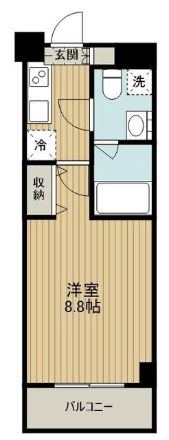 VERXEED中板橋III(1K/2階)の間取り写真