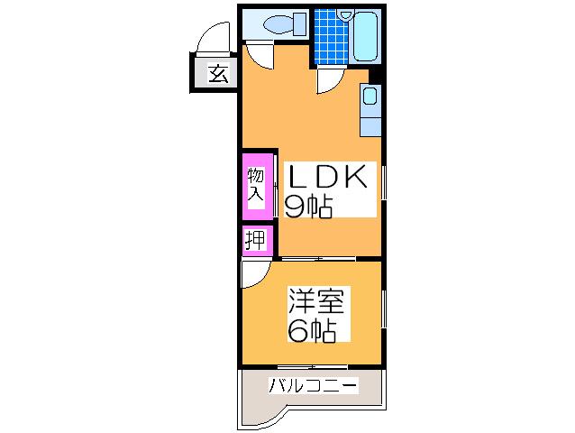 メゾンヤマキ(1LDK/2階)の間取り写真