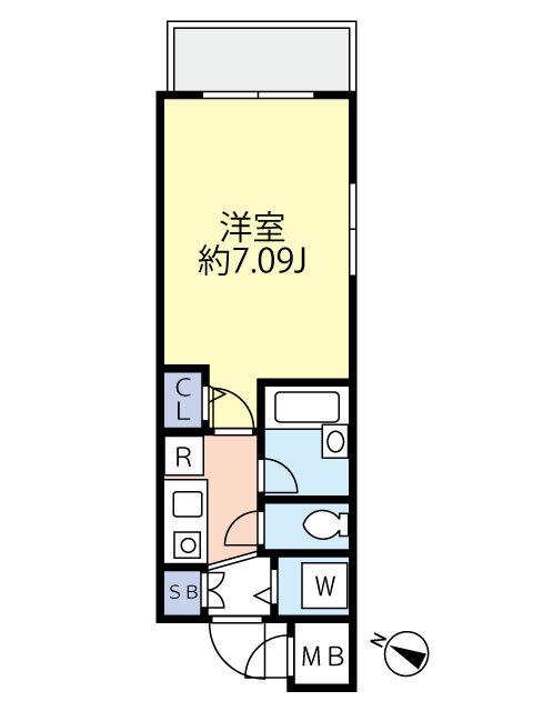 常緑ハイツ(1LDK/1階)の間取り写真
