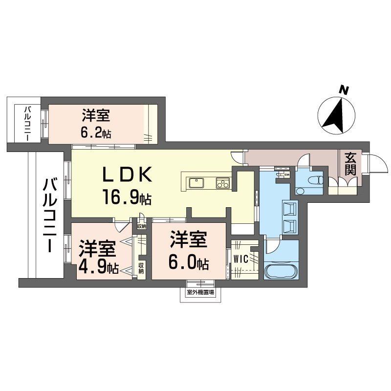 セントリビエ湘南台(3LDK/4階)の間取り写真