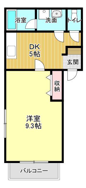 カレッジ野口(1DK/2階)の間取り写真