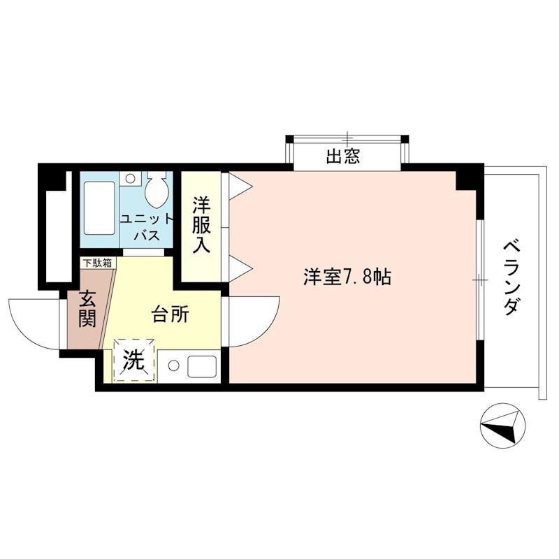 第3グリーンヒル(1K/2階)の間取り写真