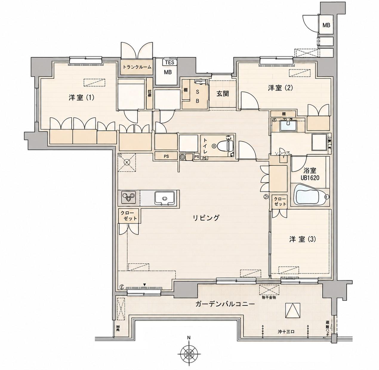 プラウド東陽町(3LDK/9階)の間取り写真