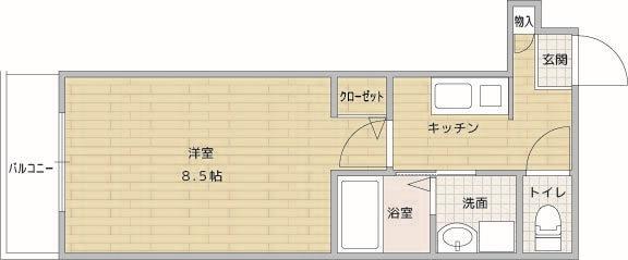 ディアメゾン住ノ江I(1K/1階)の間取り写真