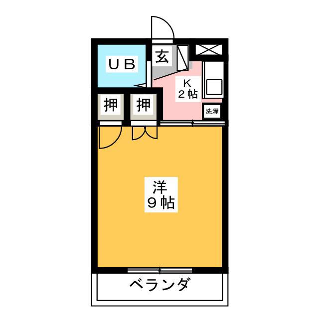 ユニテ丹羽(1K/3階)の間取り写真