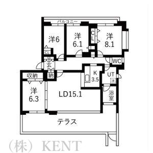 ジェルム西町(4LDK/1階)の間取り写真