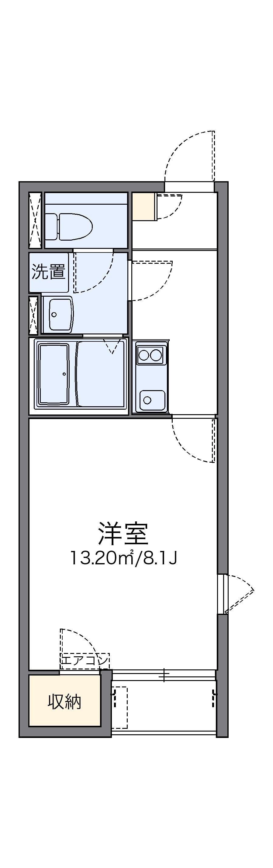 レオネクスト中土居(1K/1階)の間取り写真