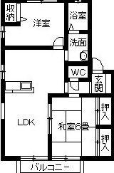 イーストコート春日A(2LDK/1階)の間取り写真