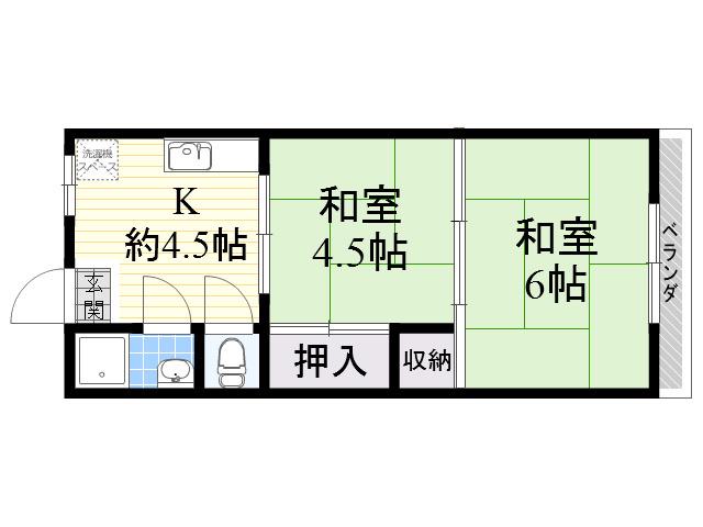 鈴木マンション(2K/2階)の間取り写真