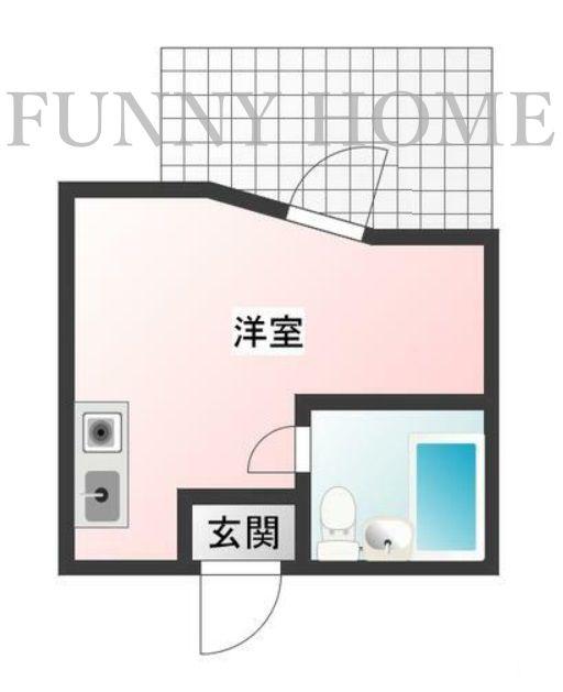 ヒミココート経堂(ワンルーム/1階)の間取り写真