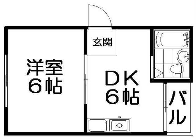 曙マンション(1DK/3階)の間取り写真