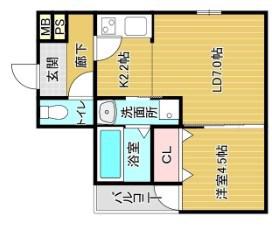 フジパレス八坂町(1LDK/3階)の間取り写真