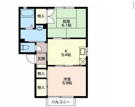 フレグランス栄 B(2K/2階)の間取り写真