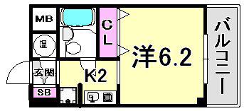 オーク&パートナーズビル(1K/4階)の間取り写真