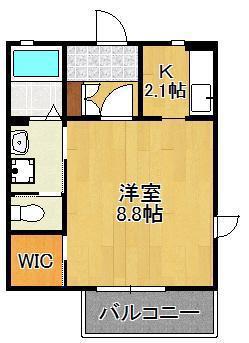 コワルージュ B棟(1K/2階)の間取り写真