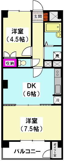 大井町ハイツ(2DK/1階)の間取り写真