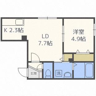 プランドールL(1LDK/3階)の間取り写真