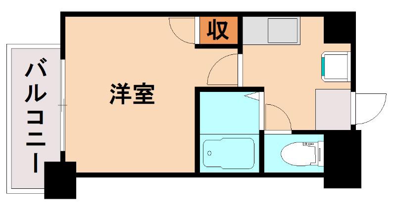 南福岡ルネッサンス(1K/8階)の間取り写真