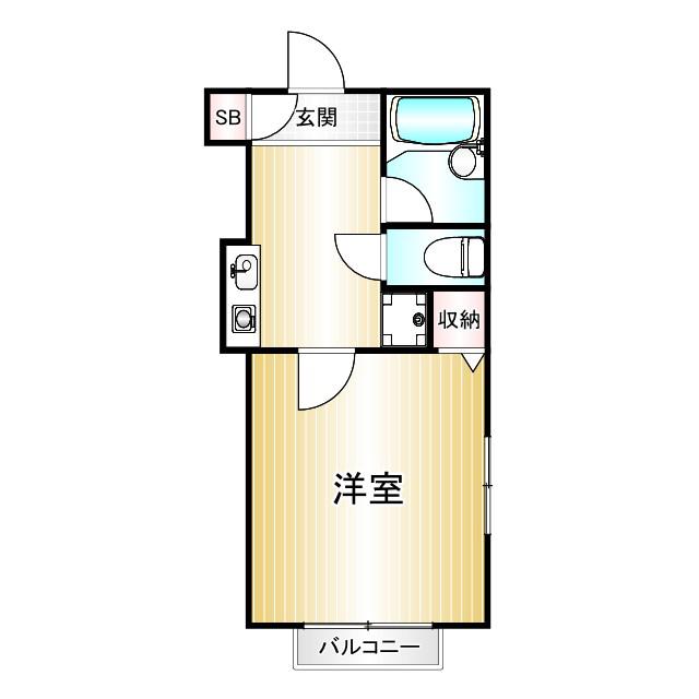 アンクレージュ(1K/2階)の間取り写真