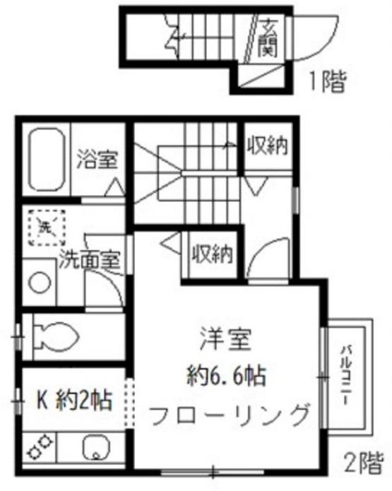 エル シエロ(1K/2階)の間取り写真