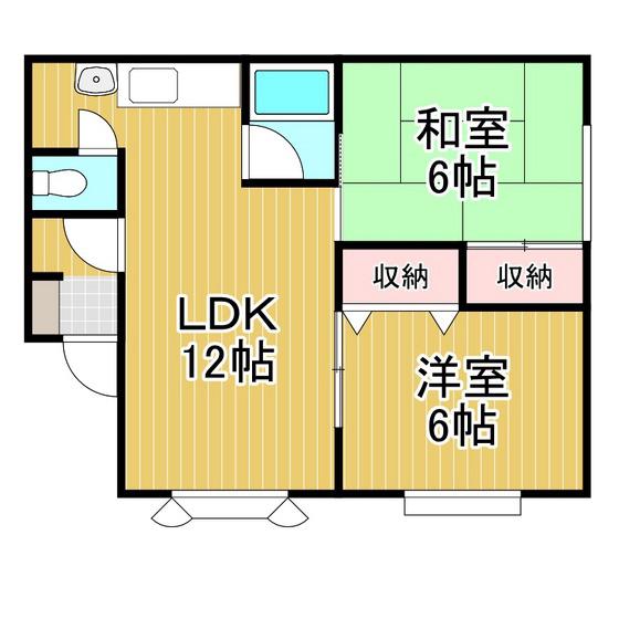 コーポR NO2(2LDK/2階)の間取り写真