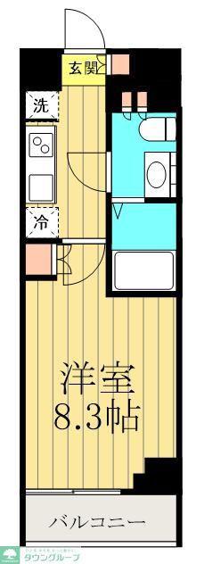 S-RESIDENCE浅草(1K/2階)の間取り写真