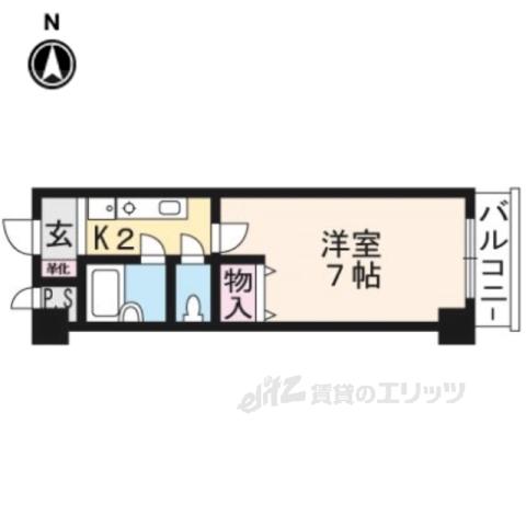 ハイム近衛(1K/4階)の間取り写真