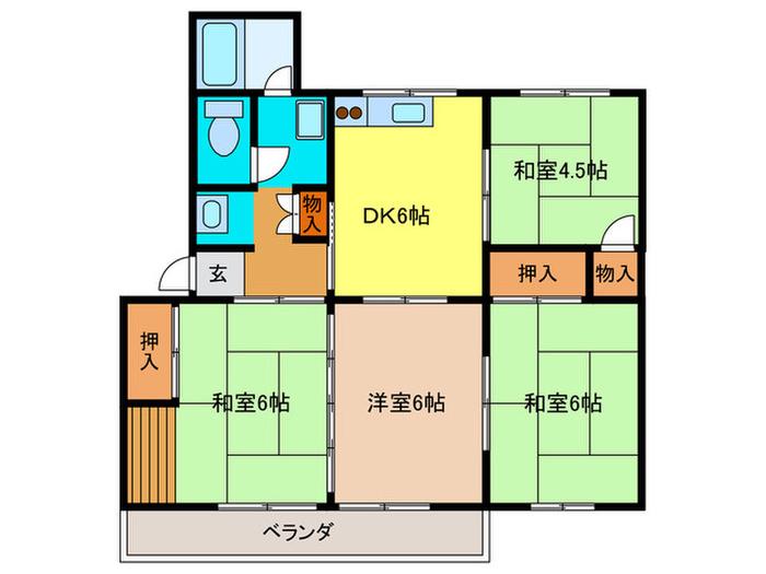 公社清和台5号棟(4DK/3階)の間取り写真