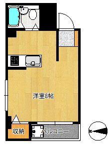 シャインI(ワンルーム/2階)の間取り写真
