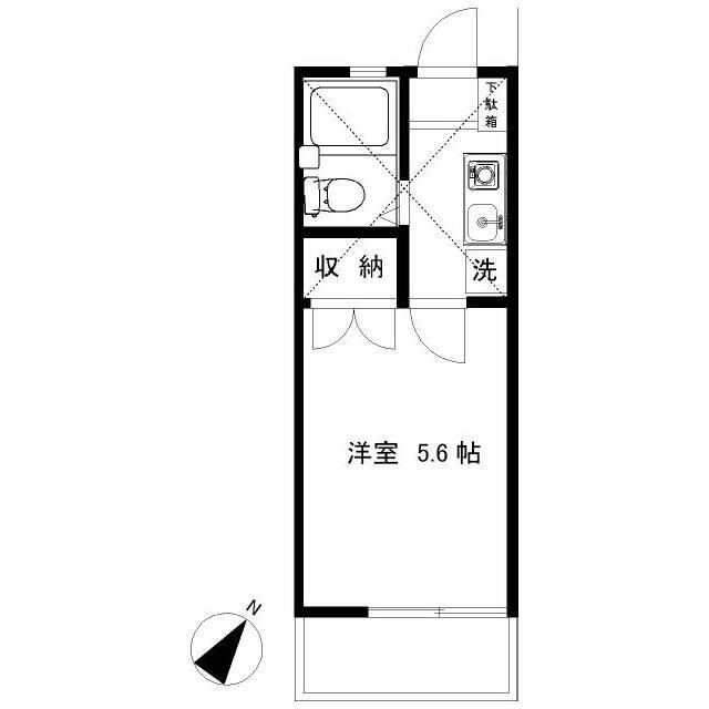 辻堂ニューエスタ21(1K/1階)の間取り写真