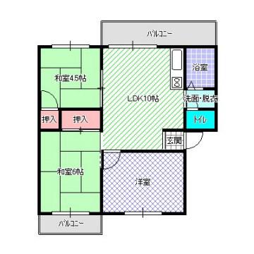 神田ハイツ(3LDK/1階)の間取り写真