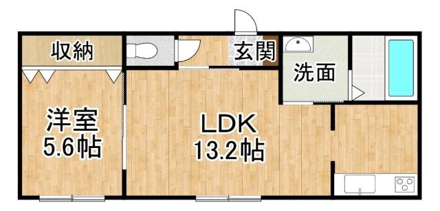 西13条南11丁目MS(1LDK/3階)の間取り写真