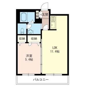 コスモパレス(1LDK/1階)の間取り写真
