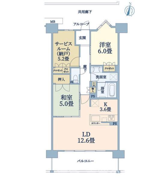 ジェイグラン・エル堺(3LDK/10階)の間取り写真