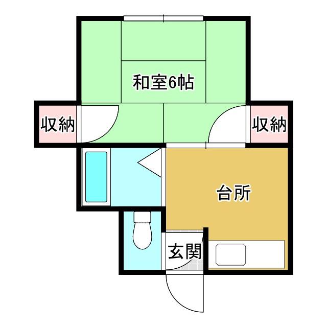 上村荘 1(1K/2階)の間取り写真