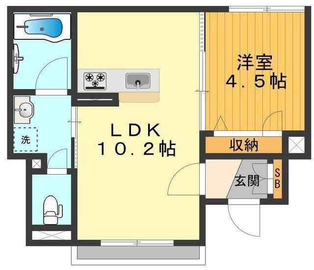 サニーコート(1LDK/1階)の間取り写真