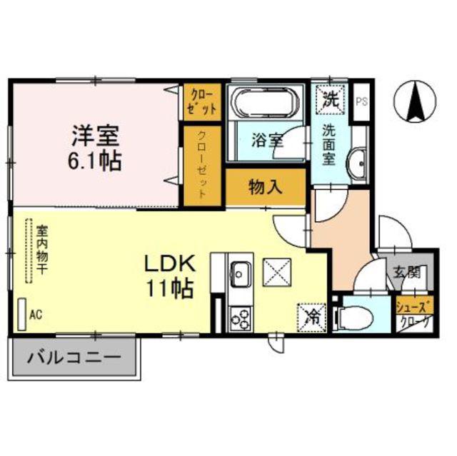 コーポ大敬III A棟(1LDK/1階)の間取り写真