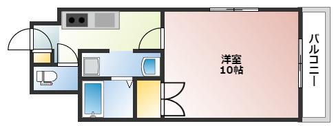 S-FORT中広通(1K/2階)の間取り写真