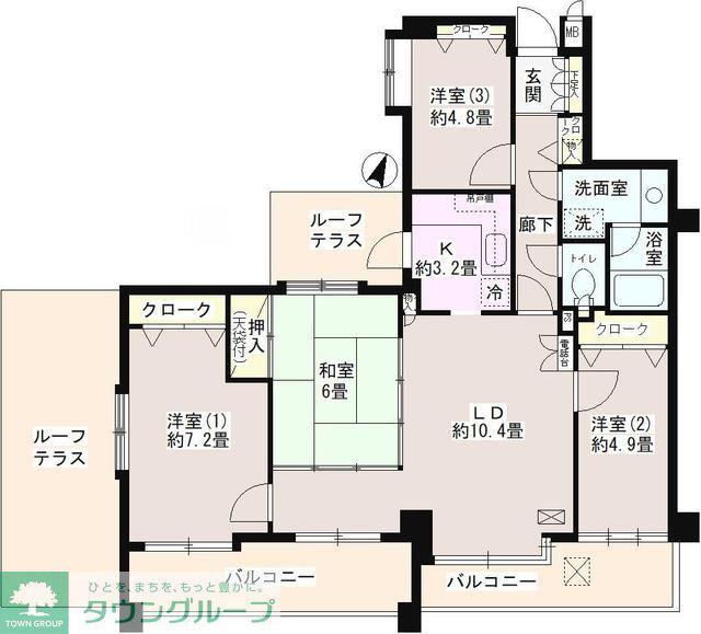 南烏山パークホームズ(4LDK/7階)の間取り写真