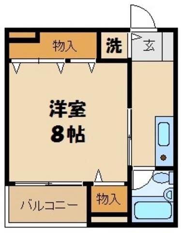 リエスふじみ野北野(1DK/3階)の間取り写真
