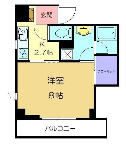 モンターナ南浦和(1K/2階)の間取り写真