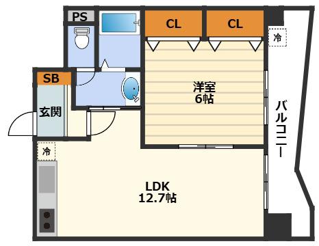 朝日プラザ大宝(1LDK/2階)の間取り写真