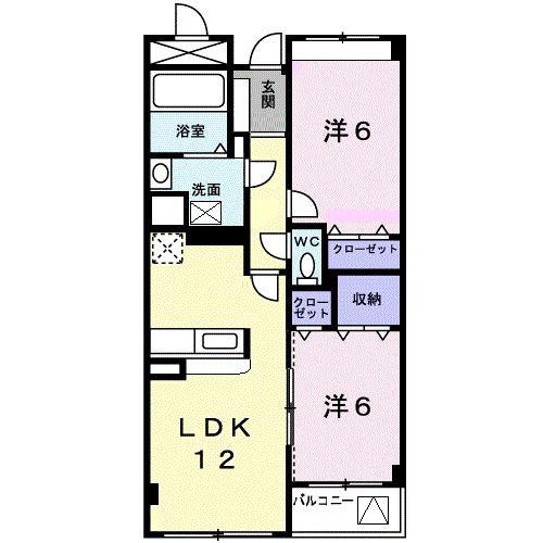 シャンクレール清瀬(2LDK/3階)の間取り写真