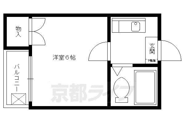 オークハイツ(1K/2階)の間取り写真