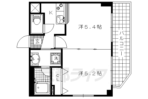 智恵光院ハイツ(1DK/3階)の間取り写真