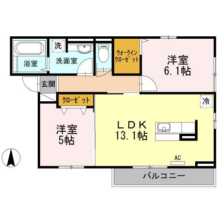 ARBOR(2LDK/3階)の間取り写真