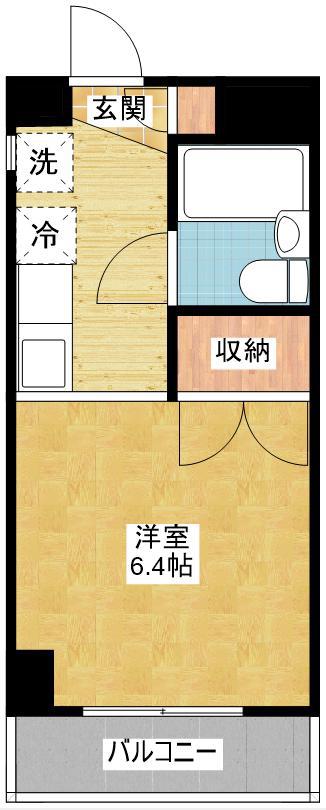 リバーハイツ納屋橋(ワンルーム/4階)の間取り写真