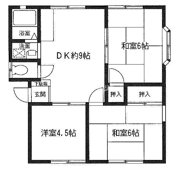 斉藤コーポ1(3DK/2階)の間取り写真