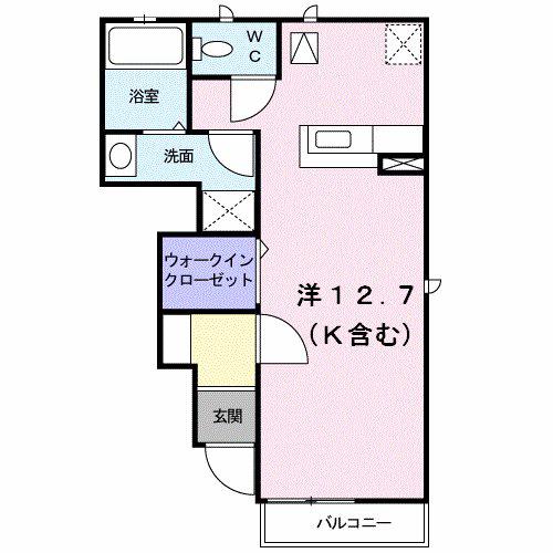 Y.Kオーシャン(ワンルーム/1階)の間取り写真