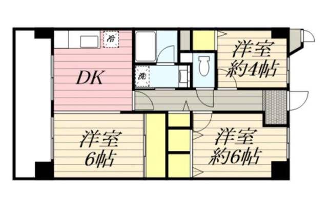 グリーンハイツ西田(3DK/1階)の間取り写真